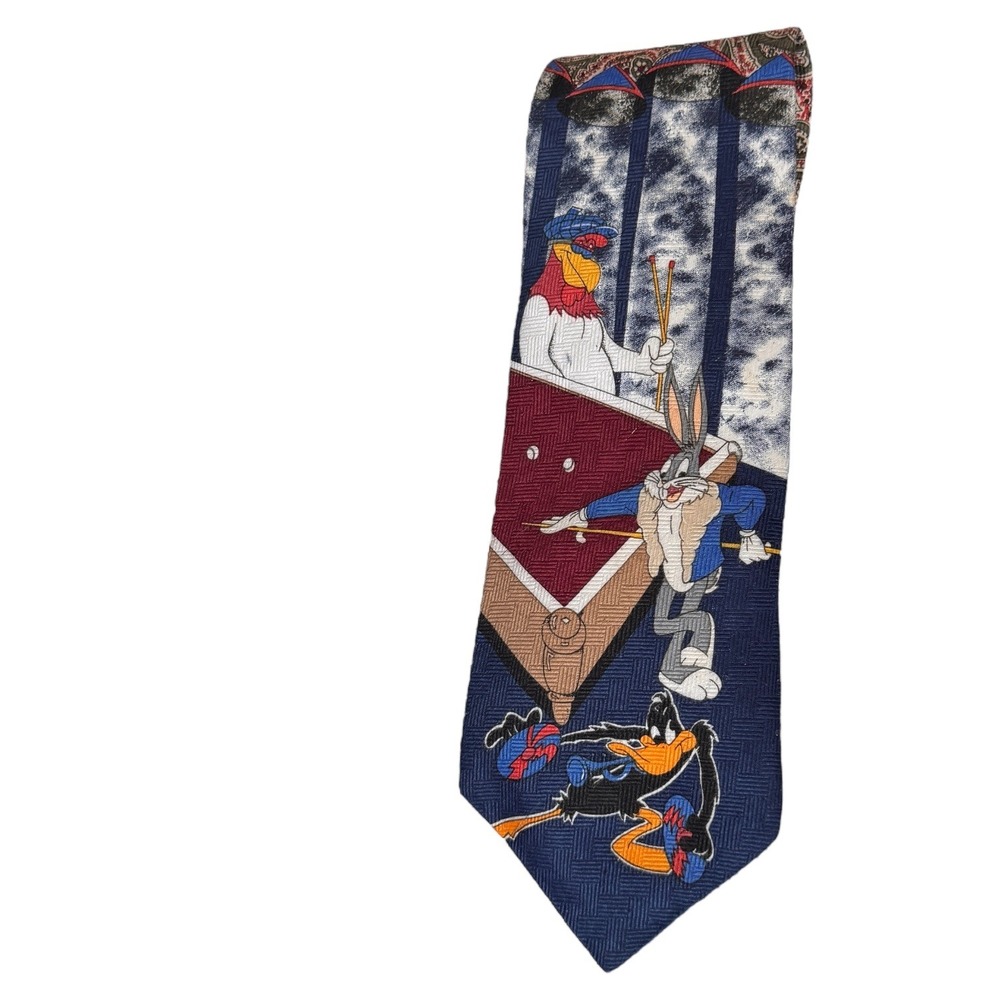 Looney Tunes Necktie Bugs Bunny Daffy Duck Sylvester‎ Billiards Tie